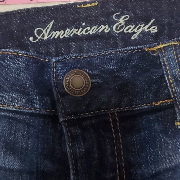American Eagle Blue Raw Hem Bermuda Shorts - Picture 6 of 8